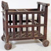 VINTAGE 20TH CENTURY MAHOGANY CHILD'S PUSH CAR TOY