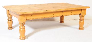 VINTAGE 20TH CENTURY LARGE PINE PLANK COFFEE TABLE