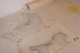 VINTAGE COLLECTION OF LARGE SCALE ADMIRALTY SURVEYS MAPS