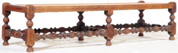 19TH CENTURY VICTORIAN CARVED OAK FOOTSTOOL OTTOMAN