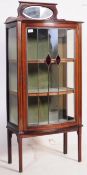 EDWARDIAN 1900S MAHOGANY INLAID CHINA DISPLAY CABINET