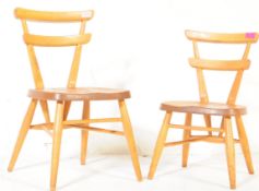 TWO MID 20TH CENTURY RETRO BEECH YELLOW DOT CHAIRS
