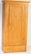 19TH CENTURY VICTORIAN PINE ARMOIRE SINGLE WARDROBE