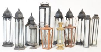 LARGE COLLECTION OF 20TH CENTURY GLASS LANTERNS