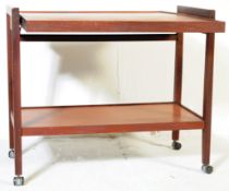 BRITISH MODERN DESIGN - MID CENTURY TEAK WOOD SERVING TROLLEY