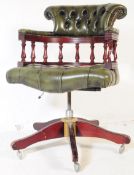 20TH CENTURY CAPTAINS LEATHER SWIVEL OFFICE CHAIR