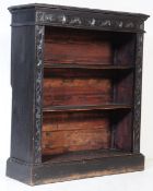 VICTORIAN JACOBEAN REVIVAL OAK OPEN WINDOW BOOKCASE CABINET