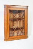 19TH CENTURY VICTORIAN INLAID ASTRGAL GLAZED CORNER CABINET