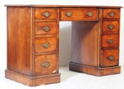 VICTRORIAN 19TH CENTURY WALNUT TWIN PEDESTAL OFFICE DESK