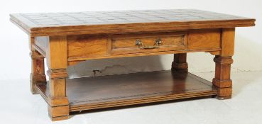 VINTAGE 20TH CENTURY SOLID PINE & OAK COFFEE TABLE