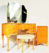 QUEEN ANNE REVIVAL 1950S BIRDS EYE MAPLE DRESSING TABLE