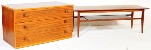BRITISH MODERN DESIGN - TEAK CHEST OF DRAWERS & COFFEE TABLE
