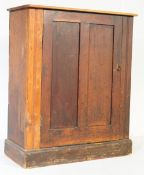 LATE 19TH CENTURY PINE ESTATE CUPBOARD BOOKCASE