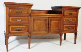 EDWARDIAN MAHOGANY INLAID DROP CENTRE SIDEBOARD