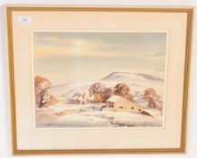 E CHARLES SIMPSON - ADDLEBOROUGH WATERCOLOUR SCENE