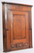 GEORGE III OAK & MAHOGANY CROSS BANDED CORNER CABINET