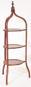 EDWARDIAN 1900S MAHOGANY INLAID CAKE STAND