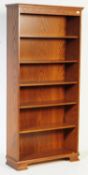 20TH CENTURY CARVED OAK VENEER OPEN BOOKCASE