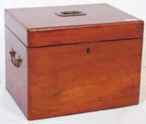 EARLY 20TH CENTURY MAHOGANY CAMPAIGN STYLE CUTLERY CANTEEN
