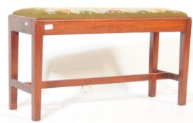 VINTAGE 20TH CENTURY EMBROIDERED DUET PIANO STOOL