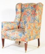 EDWARDIA MAHOGANY CHESTERFIELD STYLE WINGBACK ARMCHAIR