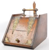 VICTORIAN 19TH CENTURY OAK STORAGE BOX / COAL SCUTTLE BOX