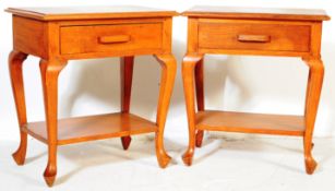 PAIR OF VINTAGE 20TH CENTURY OAK BEDSIDE TABLES