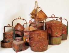 COLLECTION OF APPROXIMATELY ELEVEN CHINESE WOVEN BASKETS