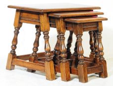 NEST OF THREE TABLES & SMALL MEREDEW TILT TOP TABLE