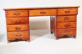 20TH CENTURY WALNUT TWIN PEDESTAL WRITING DESK
