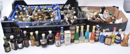 LARGE COLLECTION OF VINTAGE MINIATURE WINES & SPIRITS BOTTLES