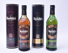 TWO SCOTTISH PURE SINGLE MALT GLENFIDDICH AGED SCOTCH WHISKY