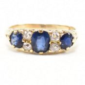 EDWARDIAN GOLD SAPPHIRE & DIAMOND RING