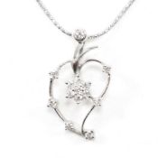 HALLMARKED 18CT WHITE GOLD DIAMOND PENDANT NECKLACE