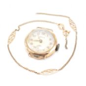 9CT GOLD LIGA DRESS WATCH & 9CT GOLD BRACELET