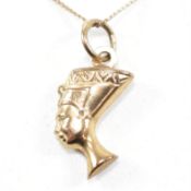 HALLMARKED 9CT GOLD EGYPTIAN NERFERTITI PENDANT NECKLACE