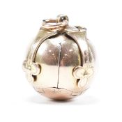 ANTIQUE 9CT GOLD & METAL MASONIC PUZZLE BALL CROSS PENDANT