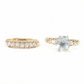 TWO HALLMARKED 9CT GOLD GEM SET RINGS