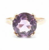 HALLMARKED 9CT GOLD & AMETHYST SOLITAIRE RING