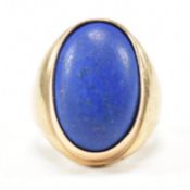 HALLMAKED 9CT GOLD & LAPIS LAZULI RING