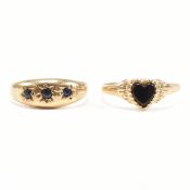 VINTAGE HALLMARKED 9CT GOLD GEM SET RINGS