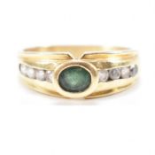ITALIAN GOLD EMERALD & CZ RING