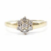 HALLMARKED 9CT GOLD & DIAMOND CLUSTER RING