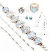 COLLECTION OF 925 SILVER & WHITE METAL JEWELLERY