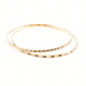 2 9CT GOLD HALLMARKED LONDON BANGLES