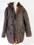 VINTAGE 1980'S EARTH BROWN / ORANGE MOD PARKA JACKET COAT