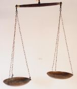 VINTAGE MALAYSIAN BRASS HANGING SCALES