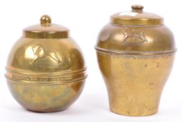 LIPTON - BRITISH AMERICAN BEVERAGE - TWO BRASS TEA CADDIES