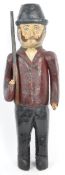 LATE 20TH CENTURY FOLK ART CARVED WOOD SOLDIER HUNTER STATUE