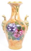 HAND PAINTED & GILDED PORCELAIN PRESTIGE VASE BY R MOREIRA